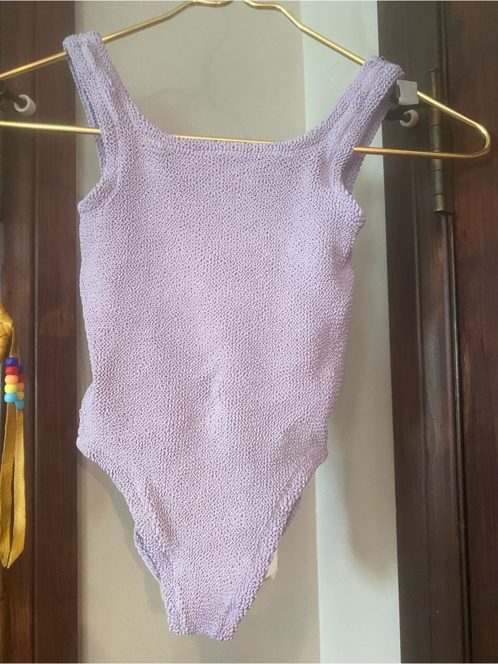 Hunza G Lilac Textured Kids One-Piece Swimsuit